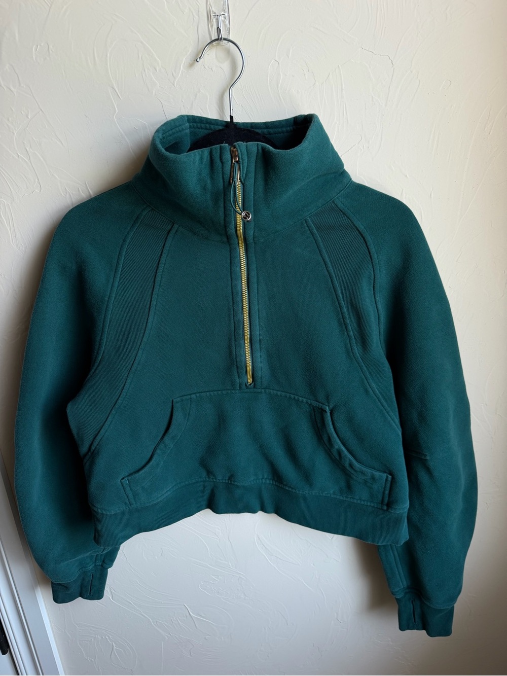 lululemon athletica Scuba Cropped Green Half-Zip